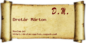 Drotár Márton névjegykártya