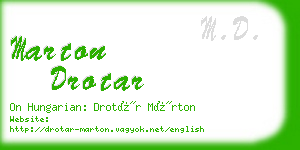 marton drotar business card